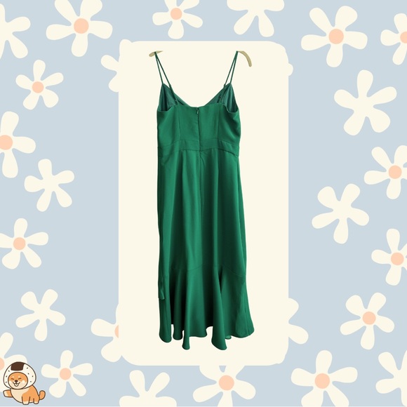 NWOT Banana Republic Strappy V-Neck Midi Dress in Kelly Green, Sz 4 - Picture 8 of 12